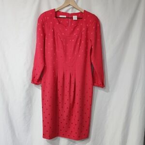 Vtg Liz Claiborne Dresses Size 10 Bright Pink Dots‎ Scalloped Girlhoodcore Party